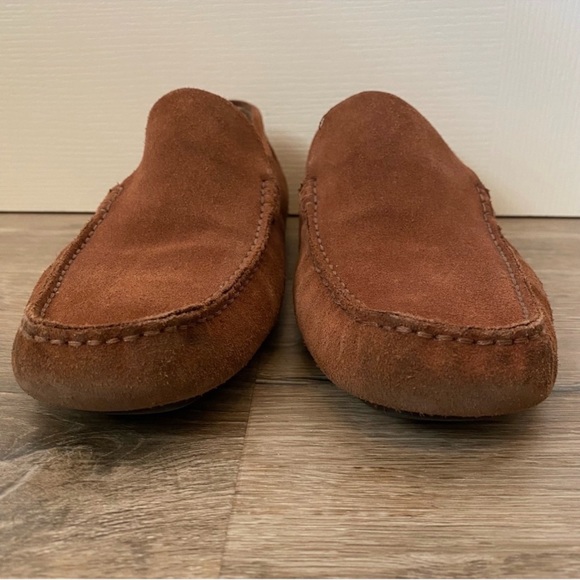 Bally Tan Brown Suede Loafers shoes Sz 11 - Picture 2 of 13